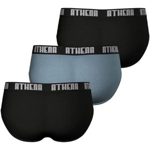 ATHENA - Basic Color - Slips - Zwart/Grijs - Katoen - Set van 3