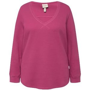 Ulla Popken, Dames, grote maten, Waffle Pique sweatshirts, lila, 50-52