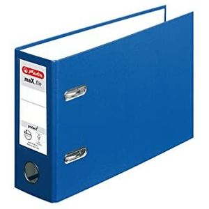 herlitz 10842359 ordner maX.file protect, A5, dwars, rugbreedte: 8cm, PP-folieovertrek, blauw, 10 stuks