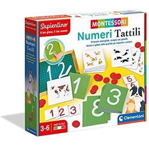 Clementoni - Sapientino Taktili Montessori 3 jaar, educatief spel voor het leren van cijfers en tellen, spraakontwikkeling, made in Italy, meerkleurig, 16361