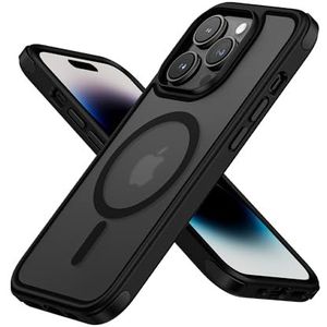 Mobnano Magnetisch ontworpen voor iPhone 14 Pro-hoes, [getest op militaire kwaliteit] [compatibel met MagSafe] Frosted Case voor iPhone 14 Pro Case Telefoonhoesje (6,1 inch), zwart
