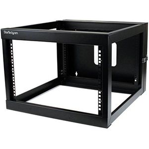StarTech.com 4 Post 6U Scharnierende Wandmonteerbare Server Rack, 19"" Open Frame Netwerk Rack, 50cm Montage Diepte, Swing Out Data Rack voor IT/ AV/Patchpaneel (RK619WALLOH)