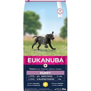 EUKANUBA premium hondenvoer met kip voor grote rassen - droogvoer voor puppy honden, 15 kg