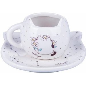 Oroscocats Virgo Espressokopje met schotel van keramiek