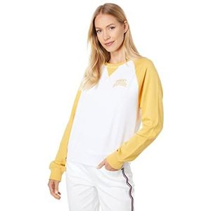 Tommy Hilfiger Sweatshirt met logo voor dames, lichtwit/donkere maïs, S