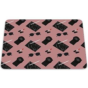 Bonamaison, Rechthoek Pop Art Digital bedrukte muismat, antislip onderkant, voor kantoor en thuis, grootte: 22x18 cm