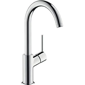 hansgrohe Kraan Talis (kraan met uitloop hoogte 210 mm en push-open afvoergarnituur) chroom