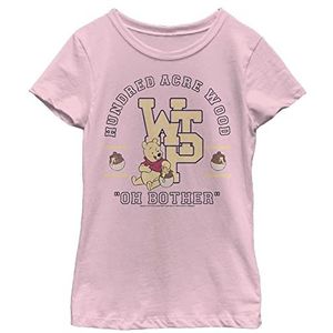 Disney Winnie The Pooh Collegiate Girl's Solid Crew Tee, Light Pink, XS, Rosa, XS