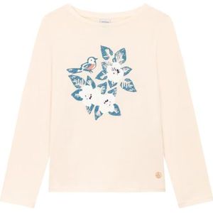 Petit Bateau T-shirt met lange mouwen voor meisjes, Avalanche wit/blauw polton, 6 Jaren