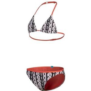 Arena Monogram driehoekige bikini voor meisjes, Wit Multi-calypso Koraal, 62 cm