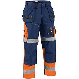Blakläder 150818608953C44 X1500 High Vis broek klasse 1, C52, Marine Bleu/Orange