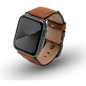JT Berlin Charlie armband voor Apple Watch 49 mm / 45 mm / 44 mm / 42 mm leren armband [Watch Ultra, Watch SE, Series 8/7/6/5/4/3/2/1, aluminium sluiting] bruin/grijs
