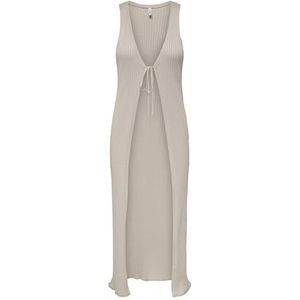 ONLY Dames Onlmeddi Sl Tie Maxi Vest KNT, Pumice Stone, M