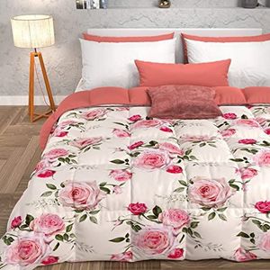 PETTI Artigiani Italiani - Sprei, winterdekbed, eenpersoonsdekbed, dubbelzijdig, eenkleurig, digitale print, 20 crème, 100% anti-allergische microvezel, gemaakt in Italië