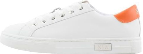 Armani Exchange Dames Mina Cup Sole, Back tab met metalen logo detail op de zijkant, Op. Wit + oranje, 36 EU, Op Wit Oranje, 36 EU