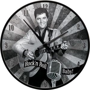 Nostalgic-Art 51052 Celebrities - The King - Rock and Roll Baby, wandklok 31 cm