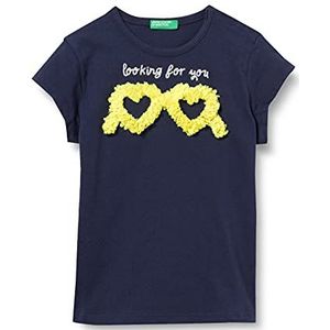 United Colors of Benetton T-shirt voor meisjes, blauw 252, 90 cm