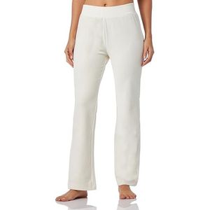 Emporio Armani Bell Fit Pants Ribbed velours sweatpants voor dames, Pale Cream, XS
