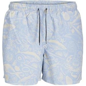 JJ REBEL Jrebhawaii zwemshort print, Chambray Blue, XS