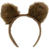 Widmann 2329B - haarband beer, berenoren van pluche, bruin, dier, kostuum, accessoire, carnaval, themafeest