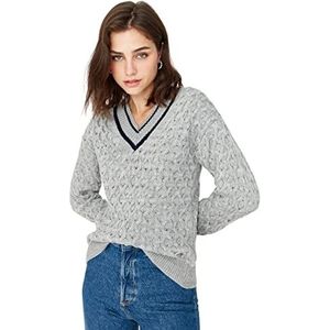 Trendyol Dames TWOAW23KZ01452/Gri Sweater, Grijs, L, Grijs, L