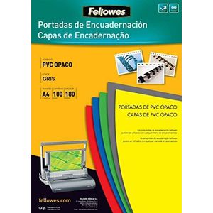 Fellowes 5100601 - Omslag voor boekomslag van pvc, ondoorzichtig, A4 A4 grijs