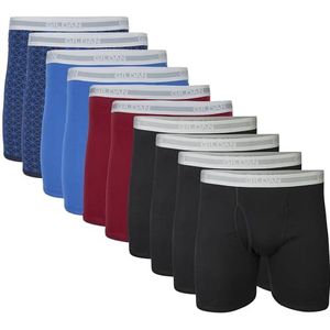 Gildan Herenondergoed boxershorts, multipack retroshorts (verpakking van 10 stuks), zwart/granaat/koningsblauw/diamant (verpakking van 10 stuks, klassieke lengte), XL