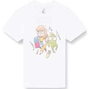 Studio Supernova - Gigaciao - Giga T-shirt kinderen Fraffrog potlood - wit - maat S, Meerkleurig., 5 jaar