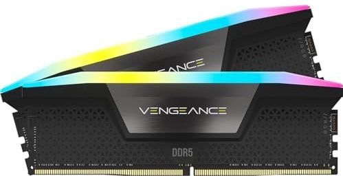 Corsair VENGEANCE RGB DDR5 48GB (2x24GB) 6400MHz C36 Intel Optimierter Arbeitsspeicher (Dynamische Tienzonige RGB-Verlichting, Aangepaste XMP 3.0-Profielen, Strakke Reactietijden) Zwart