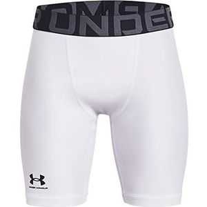 Under Armour Boys UA HG Armor shorts, hardloopshorts Crafted HeatGear Technology, moderne workoutshorts, S, wit