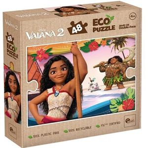 Lisciani - DISNEY VAIANA 2 Puzzel - 48 stukjes dubbelzijdige puzzel voor kinderen vanaf 4 jaar - Ingekleurde achterkant - Formaat 25x35 cm - Creatieve activiteit - 100% recyclebaar - Cadeau idee