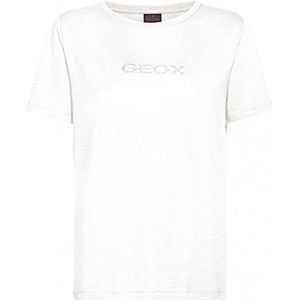 Geox Dames W T-Shirt, Optical White, XL, wit (optical white), XL