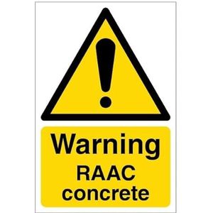 V Veiligheidswaarschuwing RAAC Beton - Portret 200 x 300mm - 3mm Aluminium Composiet Veiligheidsbord