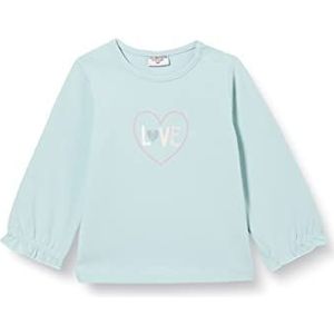 SALT AND PEPPER Baby-meisjes shirt met lange mouwen met Love-Heart Print van biologisch katoen peuter T-shirtset, soft mint, normaal