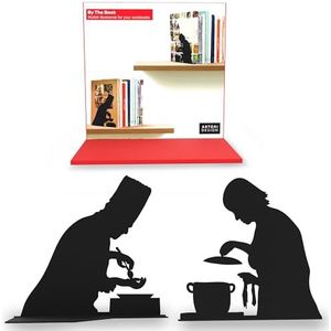 Unieke metalen decoratieve boekensteunen - grillige verborgen boekuiteinden voor een coole boekhouderweergave - schattig woondecoratie en modern cadeau-idee voor planken, bureau of tafel (koken)