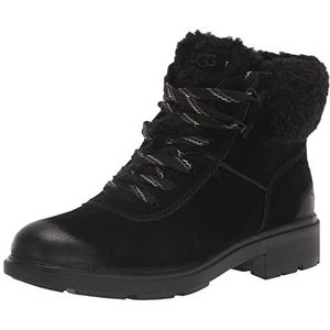 UGG Harrison Fur Lace Boot voor dames, Zwart, 41 EU