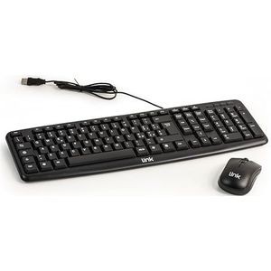 LINK LKTAST02 LKMOS02 - Italiaans USB-toetsenbord 108 toetsen kleur zwart draadloze muis 3 toetsen zwart 1000 DPI