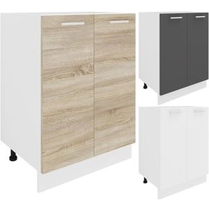 VCM Onderkast, 2 deuren, houtmateriaal, wit/sonoma-eiken, one-size
