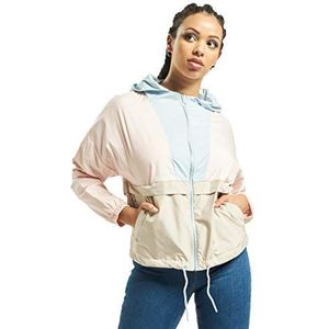 Urban Classics Damesjas, overgangsjas, dames, 3-kleurig, oversized, windbreaker, lichte streetwear, slip-jack, color-blocking overtrekjas, meerkleurig (lichtroze/babyblauw/zand 01332), XL