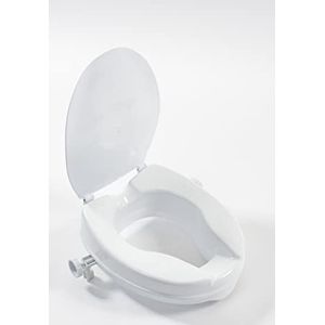 NRS Healthcare 2"" (50mm) Linton verhoogde toiletbril met deksel, wit