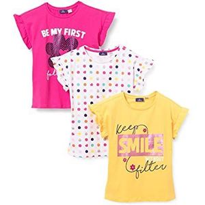 Chicco T-shirt met korte mouwen van katoen, T-shirts Meisjes, Geel, 12 maanden (pakket van 3)