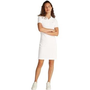 Tommy Hilfiger Dames 1985 Slim Pique Polo Jurk SS WW0WW43228, Wit (Ecru), XS