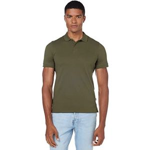 JACK & JONES Heren T-shirt Effen Polo T-Shirt, groen (Olive Night Detail: Slim Fit), XXL