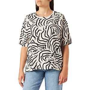 TOM TAILOR Dames T-shirt blouse 1031665, 29963 - Beige Abstract Waves Design, 36