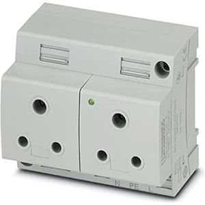 PHOENIX CONTACT EO-D/UT/LED/DUO dubbel stopcontact, type: D, schroefaansluiting, 250 V AC, 6 A, grijs, 2 stuks