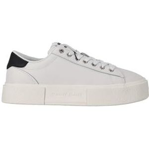 Tommy Jeans - Tjw Foxing Flatform - Lage Damesschoenen - Ecru Wit - Hoogwaardig Materiaal