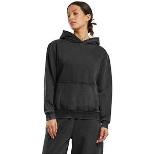 Build Your Brand Dames hoodie vintage heavy hoody, casual dameshoodie in gewassen design, maten XS - 5XL, zwart, XS