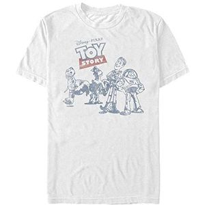 Disney Toy Story 1-3 - Vintage Comic Unisex Crew neck T-Shirt White S