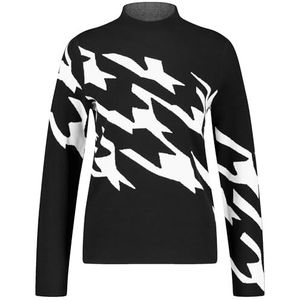 GERRY WEBER Edition trui 1/1 mouw, zwart/ecru houndstooth jcd, 42