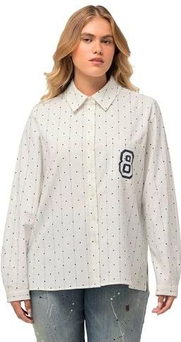 Ulla Popken - Chemisier - Wit - Met Poche Plaquée